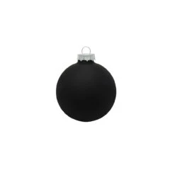 40ct Black Matte Glass Christmas Ball Ornaments 1.5" (40mm)
