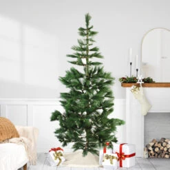 7' Pre-Lit Medium Pine Artificial Christmas Tree - Warm Clear LED Lights