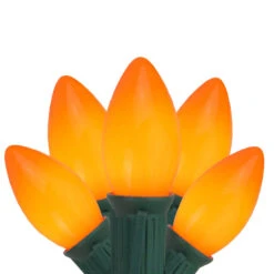 25-Count Orange Opaque C9 Christmas Light Set, 25ft Green Wire