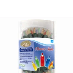 Set Of 50 Multi-Color Warm Glow LED Mini Christmas Lights 16.6ft - Green Wire