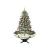 5.5' Pre-Lit Medium Musical Snowing Artificial Christmas Tree With Umbrella Base - Blue LED Lights