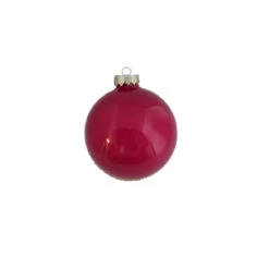 28ct Fuchsia Pink Clear Glass Christmas Ball Ornaments 2" (50mm)