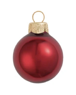 40ct Burgundy Red Glass Pearl Christmas Ball Ornaments 1.5" (35mm)