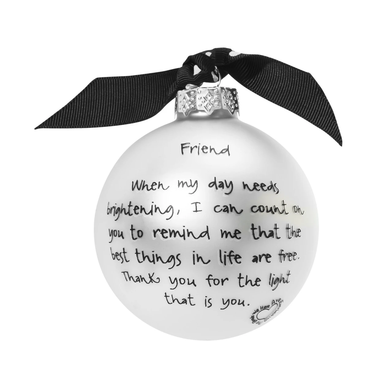 "Friendship Is One Of Life's Blessings" MarciĀ Glass Christmas Ball Ornament 2.75" (70mm) - Image 2