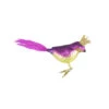 8" Purple Glass Bird With Crown Clip-On Christmas Ornament
