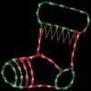 18" Red And Green Lighted Stocking Silhouette Window Christmas Decoration