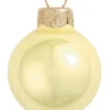 40ct Soft Yellow And Gold Shiny Pearl Glass Christmas Ball Ornaments 1.5" (40mm)