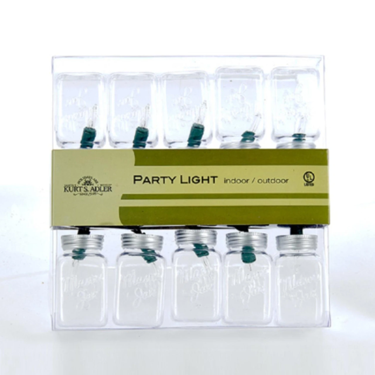 12' Brown Embossed Clear Incandescent Party Celebration Jar Light Set - Image 2