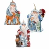 Set Of 3 Tale Of Father Frost Wooden Christmas Ornaments 5.5"