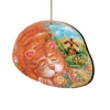 Set Of 2 Sleeping Kitten Wooden Christmas Ornaments 5.5"