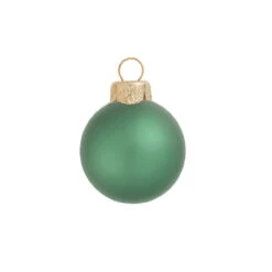 28ct Soft Green Matte Glass Christmas Ball Ornaments 2" (50mm)
