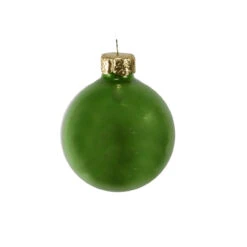 40ct Grass Green Glass Pearl Christmas Ball Ornaments 1.5" (35mm)