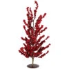 23.5" Brown And Red Berries Artificial Christmas Twig Tree - Unlit