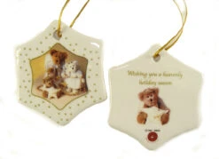 Club Pack Of 192 White And Brown Boyds Holiday Bears Christmas Ornaments 3"