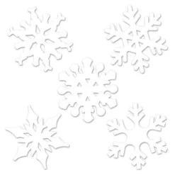 Club Pack Of 24 Winter Wonderland Themed White Mini Snowflake Cutout Decorations 4.5"
