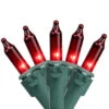 100-Count Red Mini Christmas Lights Set, 20.25ft Green Wire
