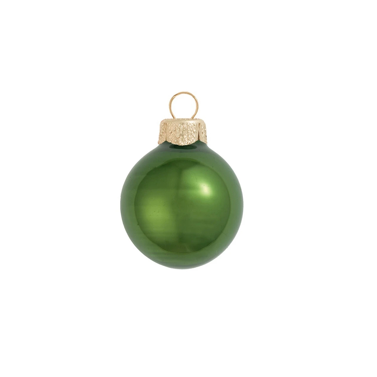 12ct Moss Green Glass Pearl Christmas Ball Ornaments 2.75" (65mm)