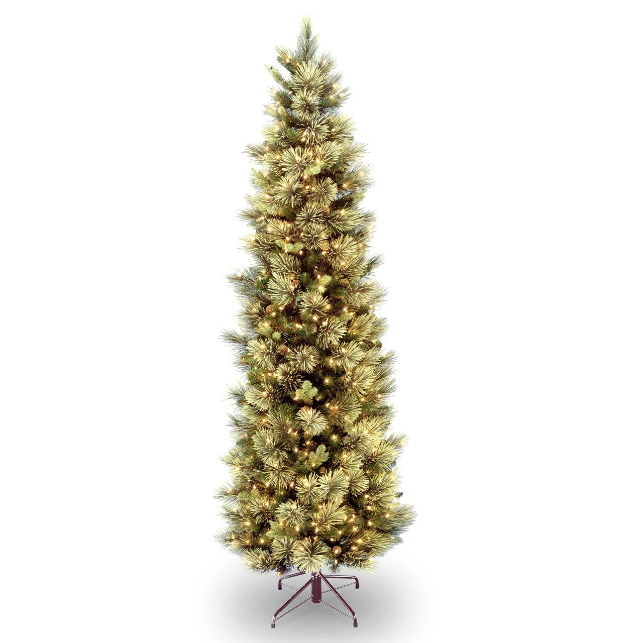 9 Ft. Carolina Pine Slim Tree With Clear Lights
