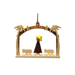 2.5" Beige, Brown, And Yellow Handcrafted Three Kings Richard Glaesser Hanging Ornament