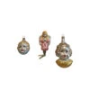 Set Of 3 Silver, Pink, And Gold Handcrafted Assorted Glass Angels Nostalgie Ornaments, 4.5"