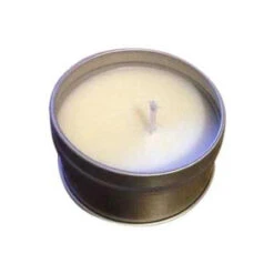 4" White And Silver Handmade Organic Sweet Potato Pie Scented Candle