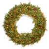 48” Pre-Lit Decorative Collection Juniper Mix Pine Artificial Christmas Wreath - Warm White LED Lights