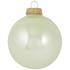 8ct Pearl Shiny Glass Christmas Ball Ornaments 2.5" (67mm)