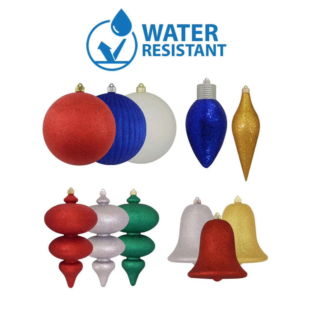 Red Shatterproof Glitter Christmas Ball Ornament 8" (200mm) - Image 3