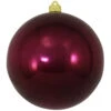 Merlot Red Shatterproof Shiny Christmas Ball Ornament 8" (200mm)