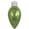 12" Limeade Green And Silver Shatterproof Shiny C9 Light Bulb Christmas Ornament