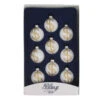 9ct Porcelain White And Gold Rhinestone Dollar Sign Christmas Ball Ornaments 2.25" (57mm)