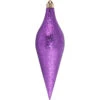 Purple Long Drop Shatterproof Glitter Christmas Ornament 12.5" (320mm)