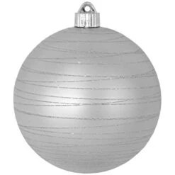 2ct Dove Gray And Silver Tangles Shatterproof Matte Christmas Ball Ornaments 6" (150mm)