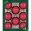 8ct December Red Shiny Glass Christmas Ball Ornaments 2.5" (67mm)