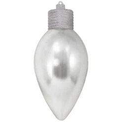 12" Silver Shatterproof Shiny C9 Light Bulb Christmas Ornament