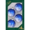 4ct Royal Blue And White Trees And Cardinals Matte Christmas Ball Ornaments 2.5" (60mm)
