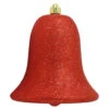 9" Red Shatterproof Glitter Christmas Bell Ornament