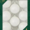 8ct White Satin Glass Christmas Ball Ornaments 2.5" (67mm)