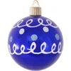 4ct Azure Blue Loops And Dots Shatterproof Shiny Christmas Ball Ornaments 3.25" (80mm)