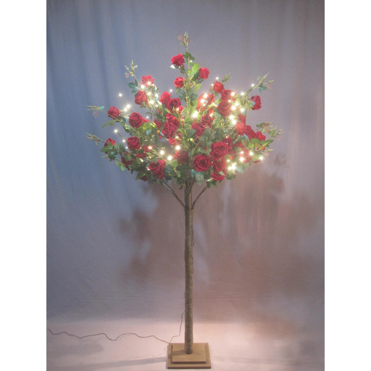 82.5' Pre-Lit Large Red Rose Artificial Tree, Warm White LED Lights - Image 2