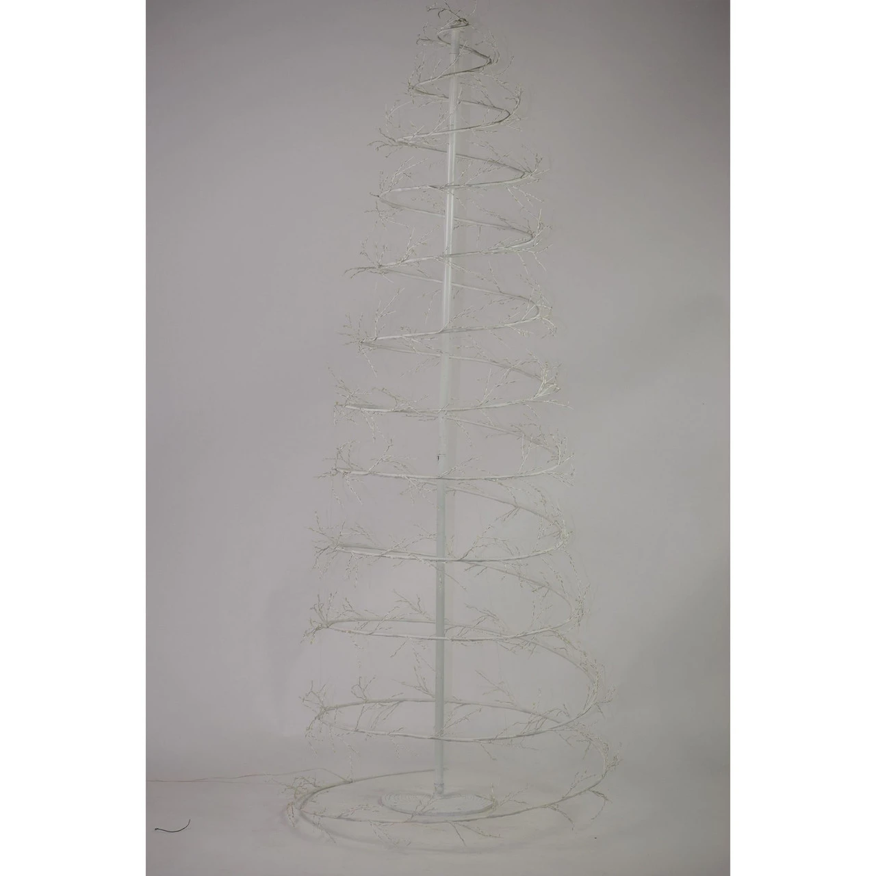6' Pre-Lit White Revolve Spiral Artificial Tree, Warm White LED Lights