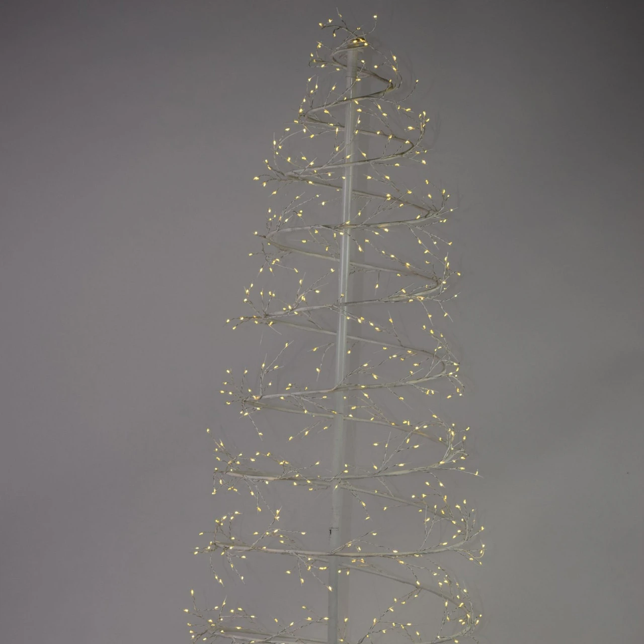 6' Pre-Lit White Revolve Spiral Artificial Tree, Warm White LED Lights - Image 3
