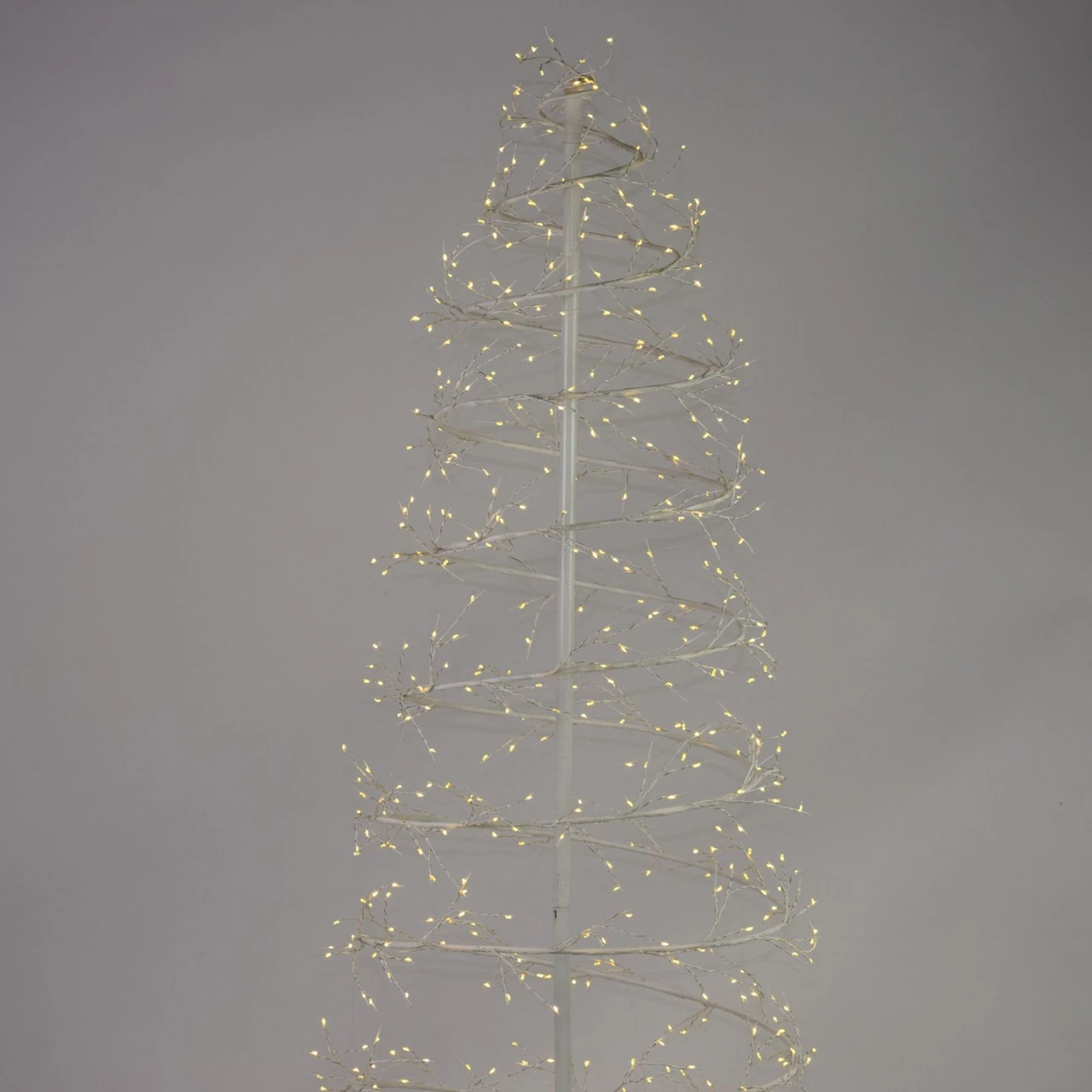 6' Pre-Lit White Revolve Spiral Artificial Tree, Warm White LED Lights - Image 4