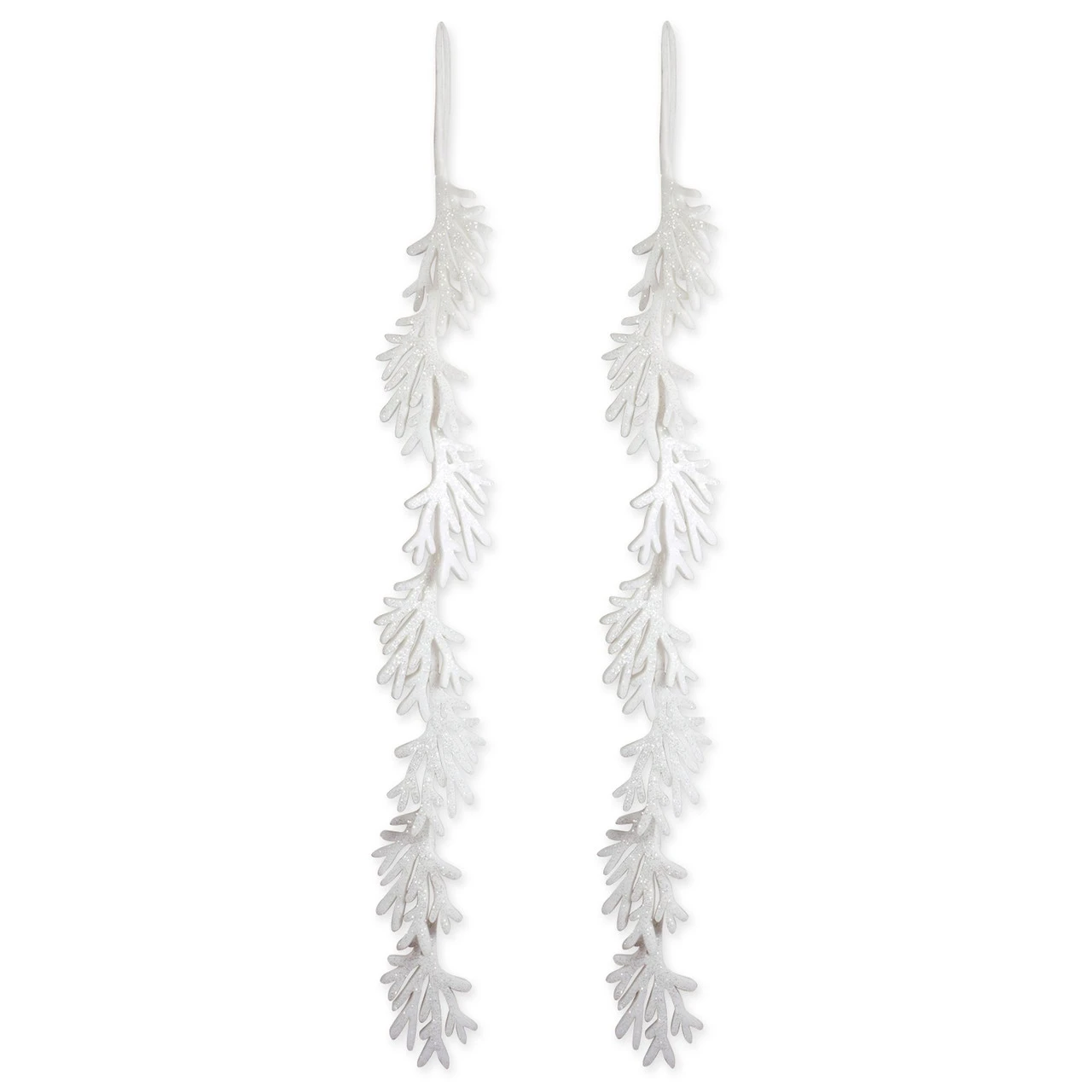 Set Of 2 White Hanging Foam Garland Leaves 51"