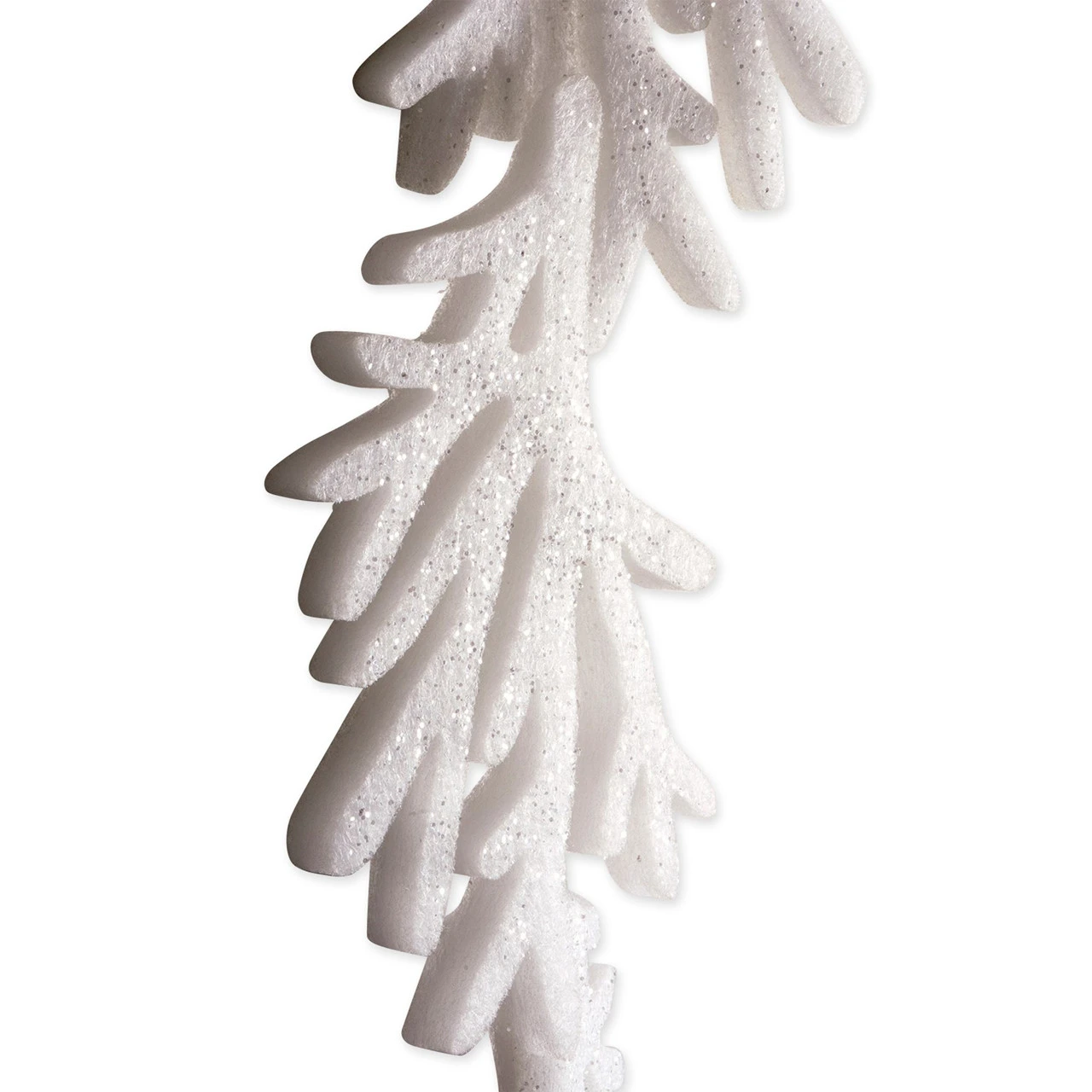 Set Of 2 White Hanging Foam Garland Leaves 51" - Image 2