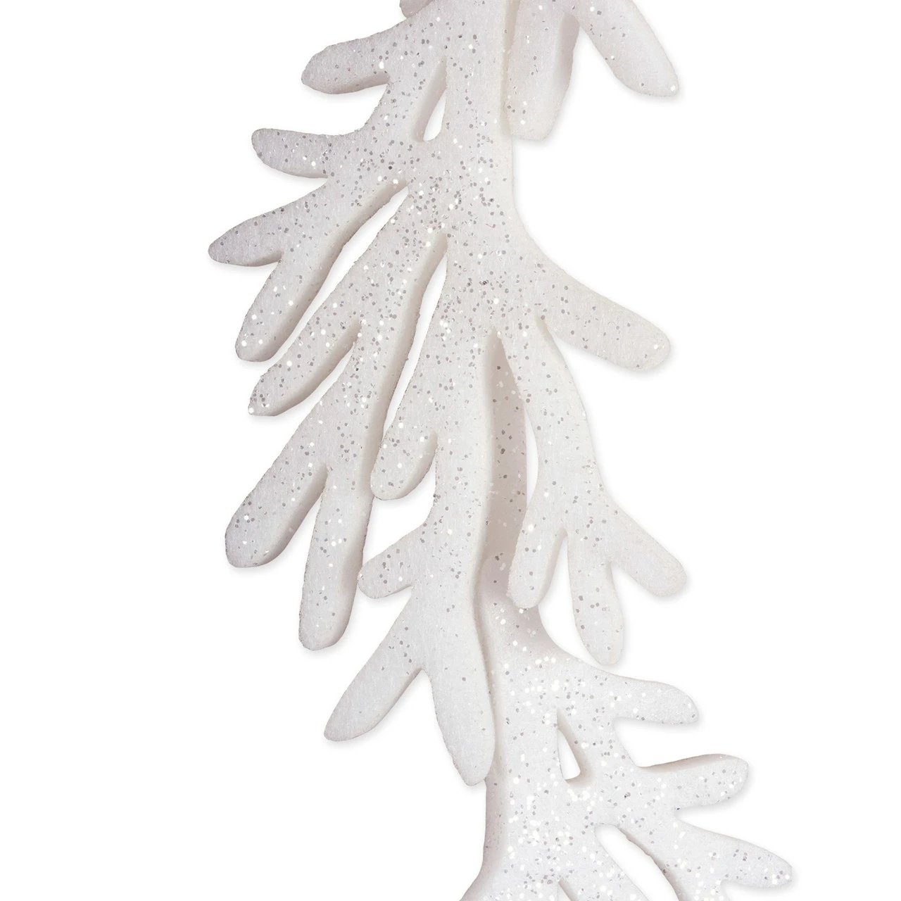 Set Of 2 White Hanging Foam Garland Leaves 51" - Image 3