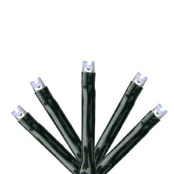 223 Cool White LED 8-Function Twinkle Lights - 17 Ft Green Wire