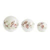 Set Of 3 White And Red LED Pinecone And Berry Globes 8"