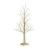36" Gold And Silver Artificial LED Lighted Christmas Twig Tree