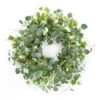 Green Mixed Foliage Spring Floral Wreath, 24-Inch